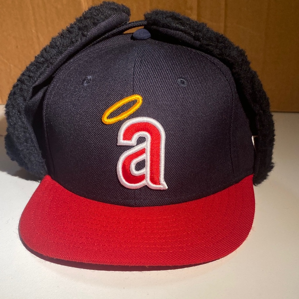 California Angels MLB Cooperstown Dogear Fitted Hat Cap with Ear Flaps
